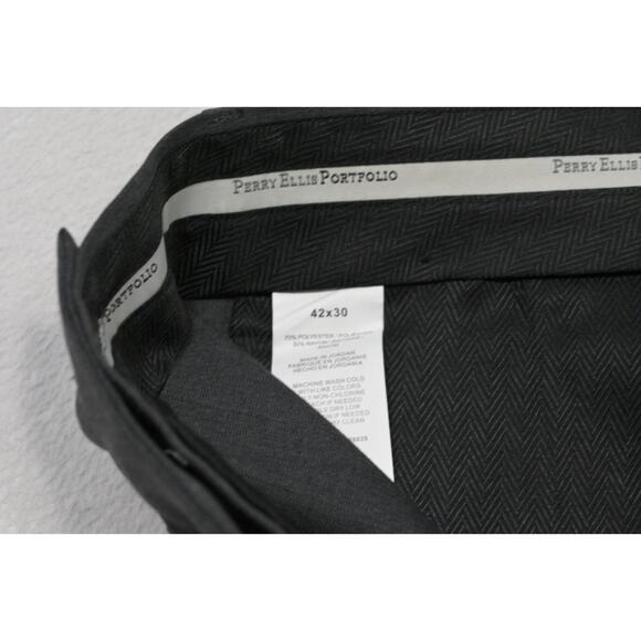 Perry Ellis Dress Pants Travel Lux Modern Fit Charcoal Flat Mens 42 x 30 NWT - Picture 6 of 8